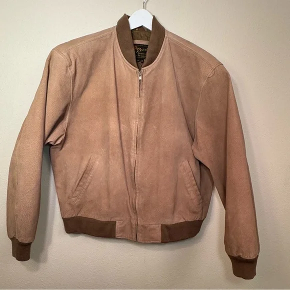 Reed Vintage Suede Leather Bomber Jacket Size M - Picture 2 of 16